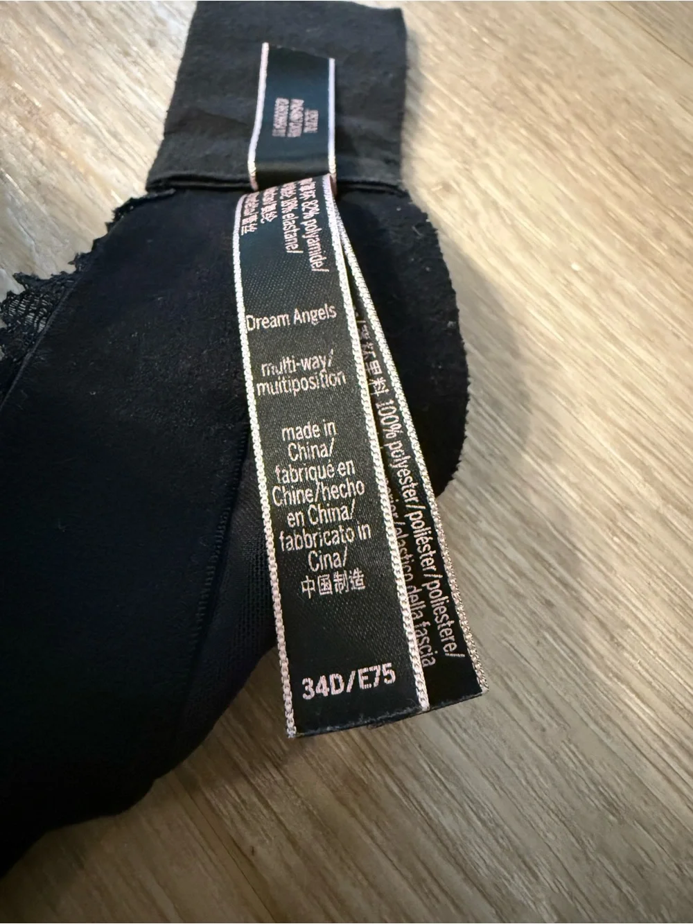Victoria's Secret Dream Angels Black Lace Multi-Way Bra 34D